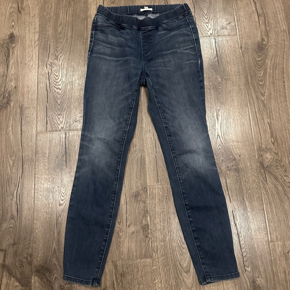 EILEEN FISHER Size XS Pull On Organic Cotton Jeans Skinny Medium Wash Elastic